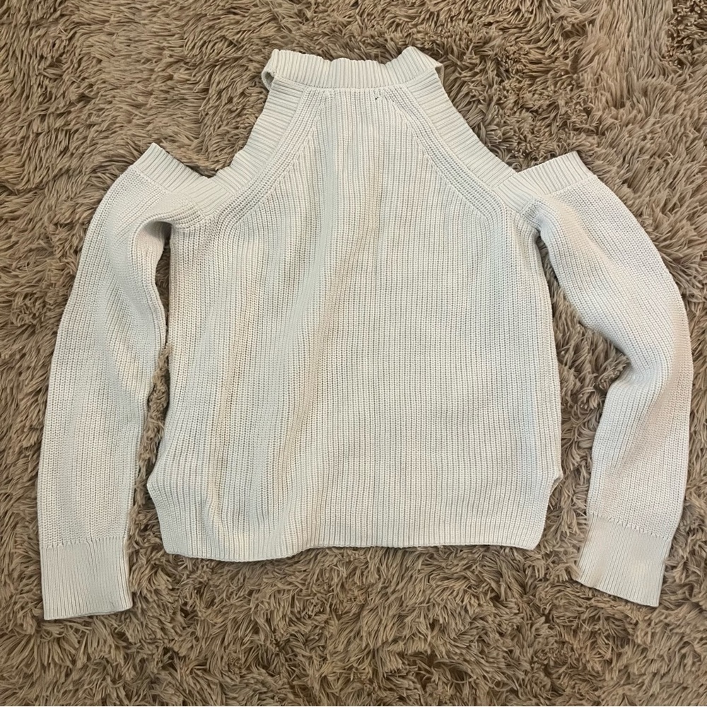 rag & bone Cold-Shoulder Ribbed Cream Sweater S - Picture 5 of 5